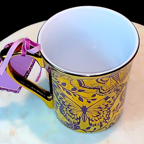 DWELL STUDIO CUP MUG BUTTERFLY PURPLE GOLD NEW 19 oz - Picture 3 of 6